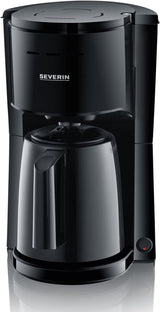 Aparat de cafea cu filtru SEVERIN cu carafă termică, aparat de cafea pentru până la 8 cești, aparat de filtru atractiv cu carafă izolată, negru, 1 litru, KA 9306