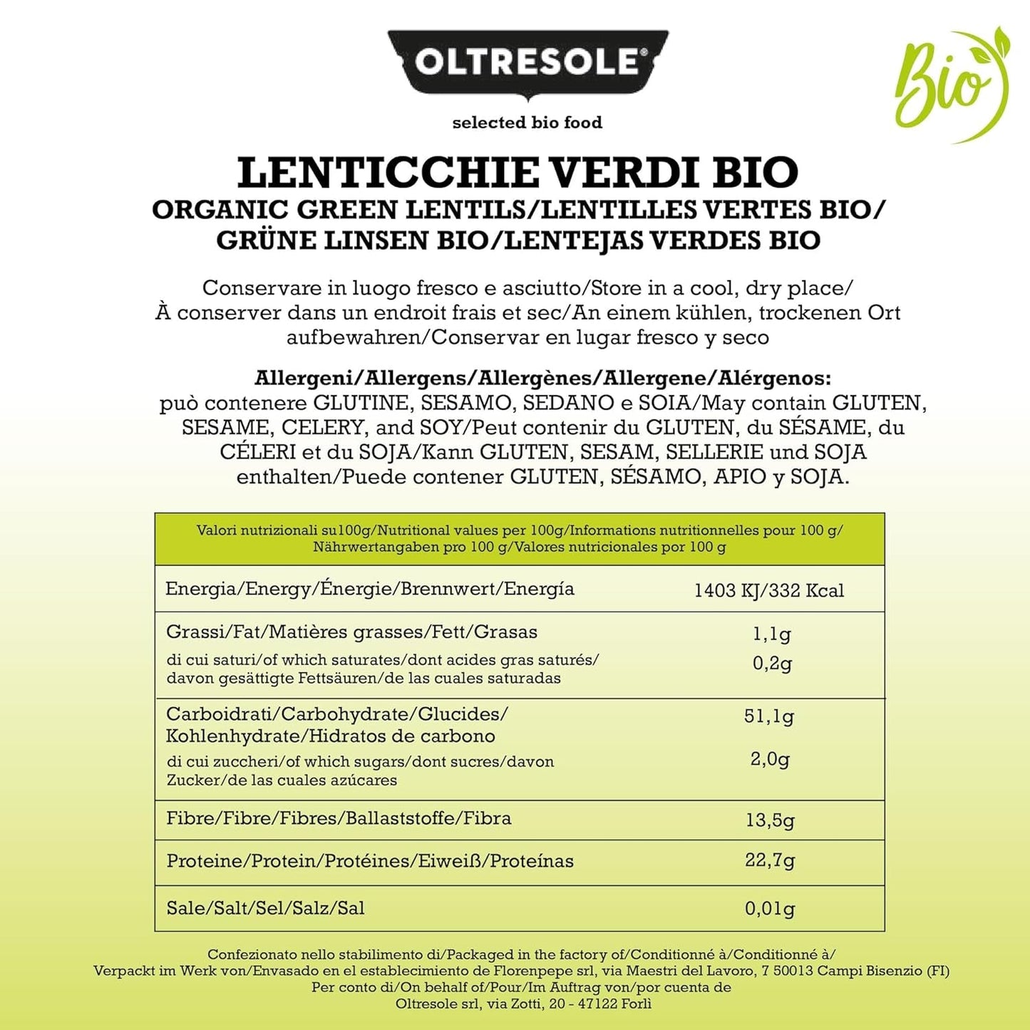 Linte verde organică 5 kg, leguminoase organice întregi, sursă de proteine și fibre, bogate în fibre și minerale, pachet economic