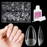 Unghii false scurte, model balerină, 500 bucăți, pentru lipire, 12 dimensiuni, unghii artificiale, scurte, cu gel moale, acoperire completă, vârfuri de unghii pentru unghii cu gel, scurte, S