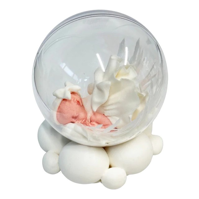 DeliciiBebe Decoratiune Comestibila Botez Fetita - Detaliu Dulce Pentru Tort, Aspect Elegant