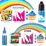 Colorant alimentar gel - 7 x 15 ml Coloranți alimentari concentrați în culorile curcubeului pentru decorarea torturilor, copt, fursecuri, macaroane - Colorant alimentar fără zahăr pentru băuturi, decorarea torturilor, slime DIY