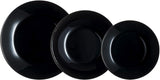 Set de veselă Arcopal Zelie din sticlă neagră, 12 piese, 4 locuri, negru