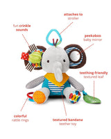 Skip Hop Bandana Buddies jucărie de activitate, jucărie moale pentru bebeluși și copii, multicoloră, elefant Jucarii Bebe Naty Shop