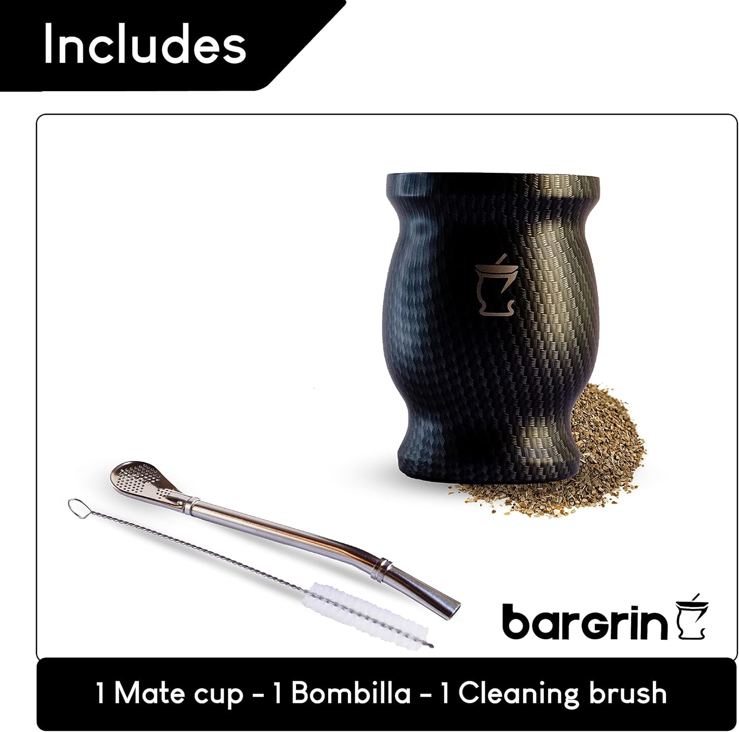 Set ceai Mate - Cana Mate - Set cu Mate și Bombilla - Cești de ceai - Cana Mate cu design cu pereți dubli - Set Yerba Mate Cana