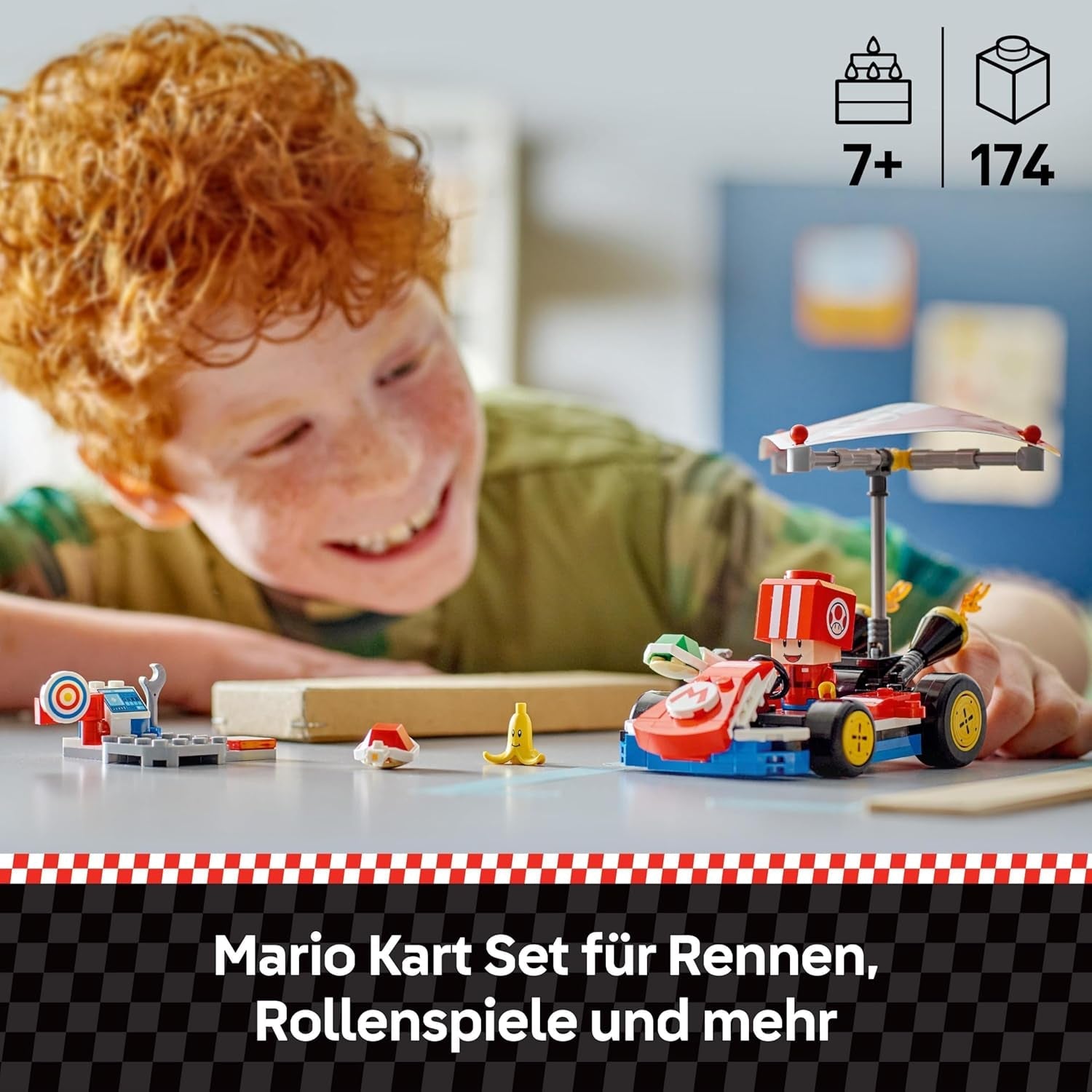 LEGO Super Mario: Mario Kart - Standard Kart, colecție Nintendo, cadou pentru copii, permite băieților, fetelor și jucătorilor de la 7 ani să joace independent, jucărie de aventură cu figura Toad 72032 Seturi de constructie Besuche den LEGO-Store