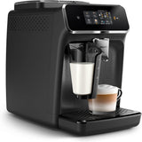 Espressor automat PHILIPS seria 2300 - 4 băuturi, ecran tactil color modern, sistem de preparare a laptelui LatteGo, SilentBrew, râșniță 100% ceramică, filtru AquaClean. Negru mat (EP2330/10)
