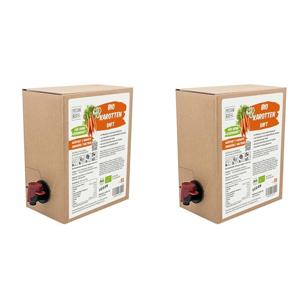 Suc organic de morcovi - Fabricat din morcovi germani și olandezi, 3 litri Bauturi fara alcool Naty Shop 2 x 3 litri Morcovi
