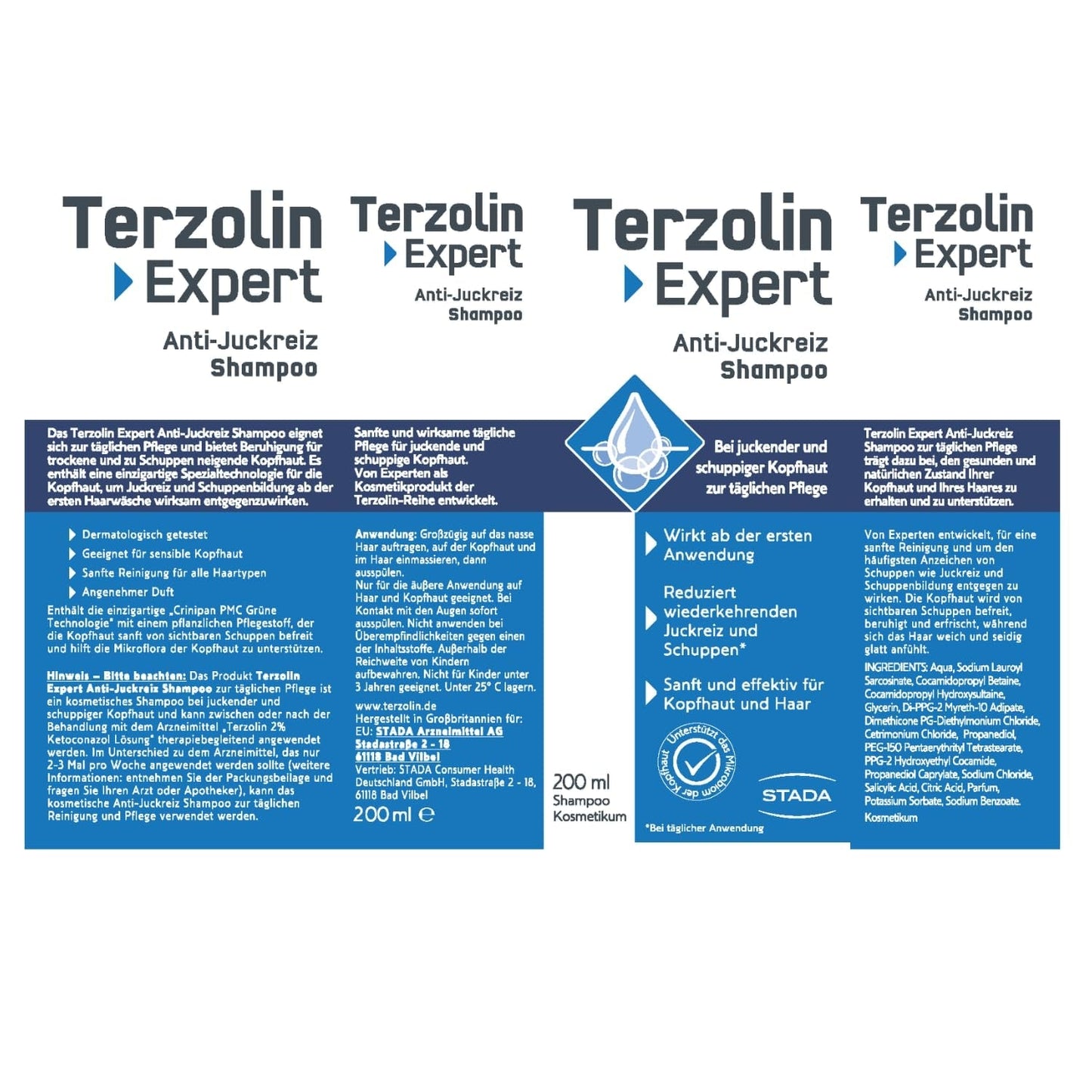 Terzolin Expert Anti-Itch Shampoo, Îngrijire hidratantă pentru scalp sensibil - 200 ml Duș și baie Terzolin
