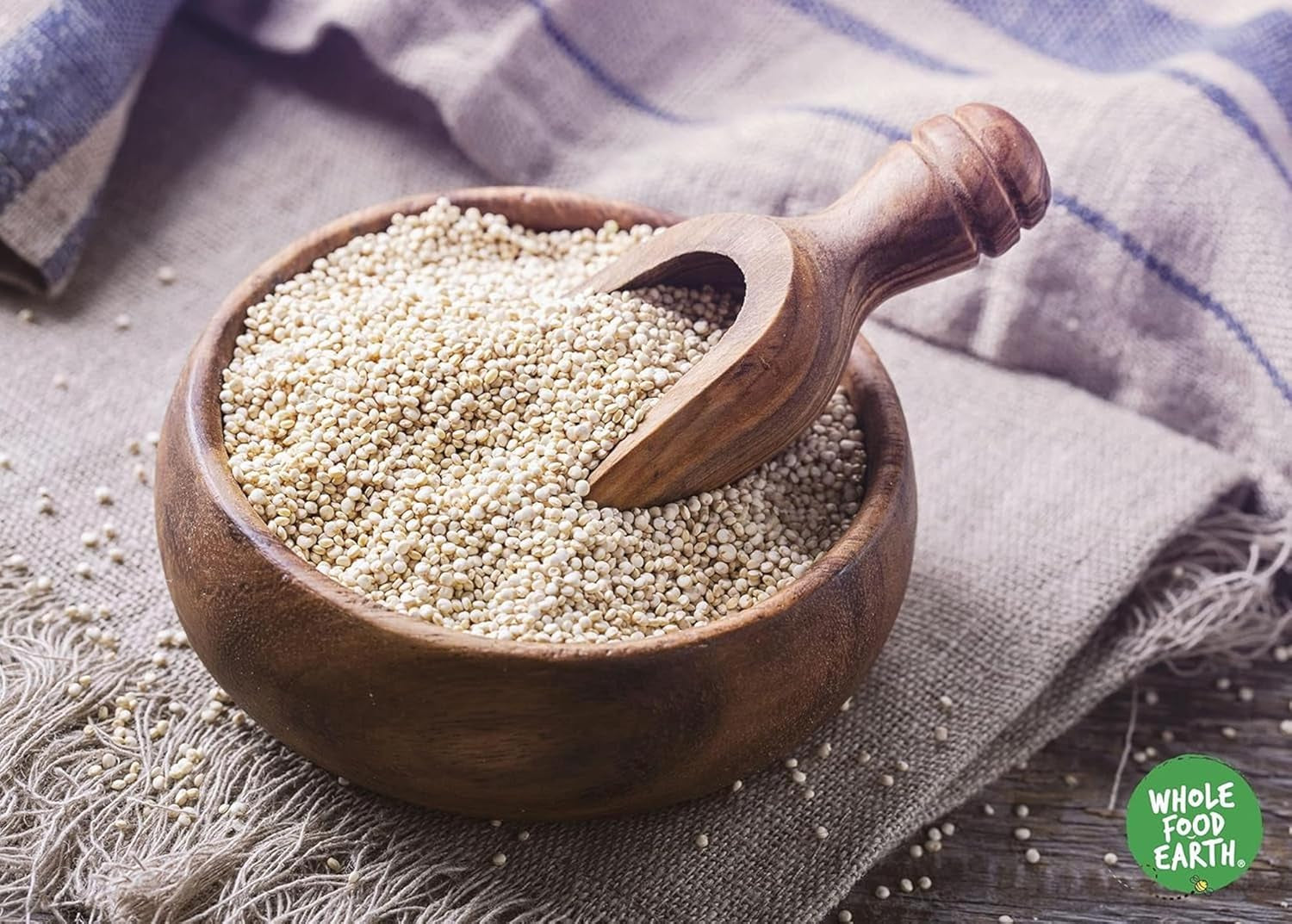 Boabele de quinoa Wholefood Earth - fără OMG - natural - vegan - fără lactate - fără zahăr adăugat - 3 kg