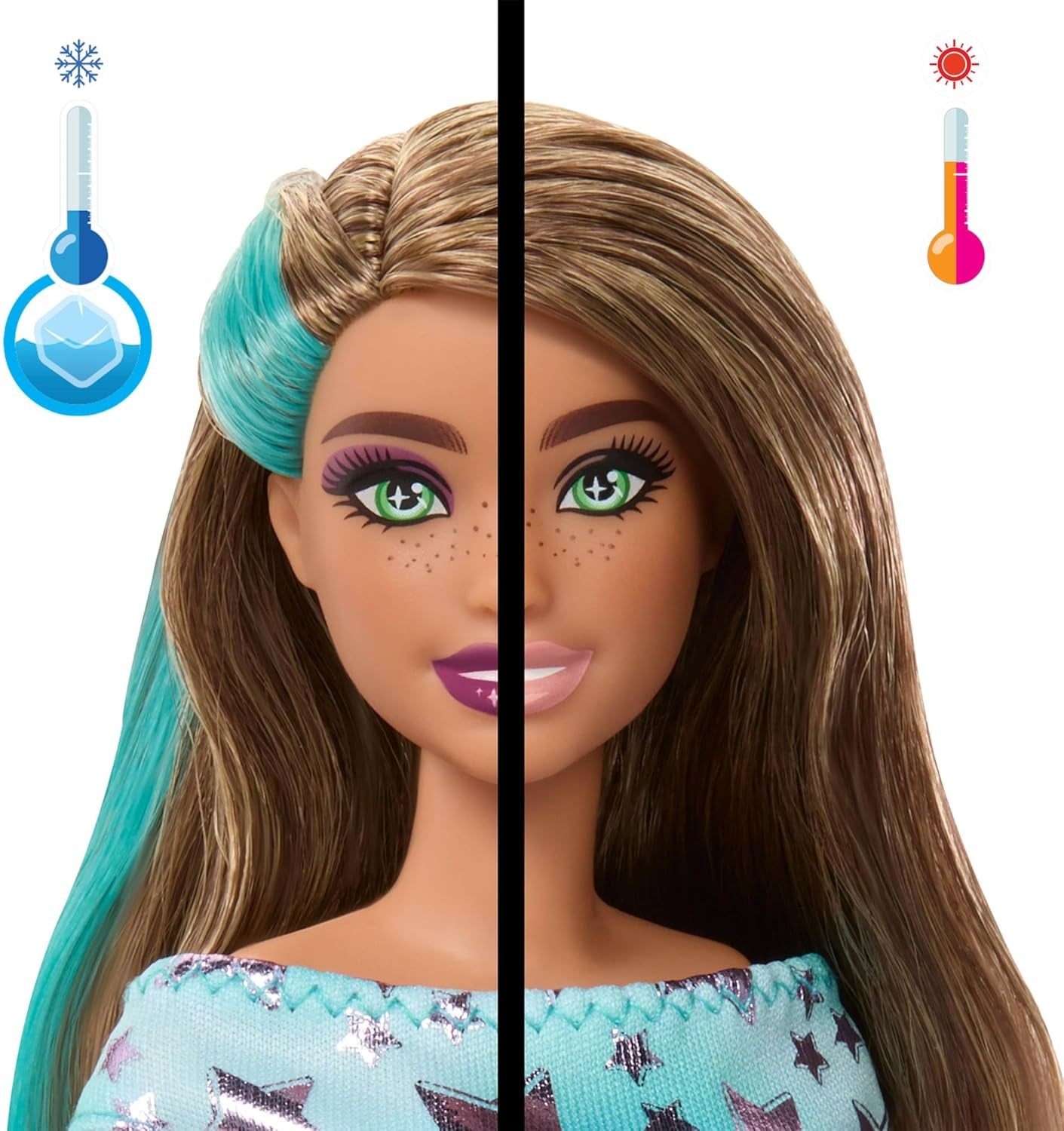 Păpușă Barbie Party fără cutie și accesorii, serie de aniversări pentru animale de companie, set de stele de petrecere cu 10 surprize, inclusiv efect de schimbare a culorii și decorațiuni pentru tort, JFG72