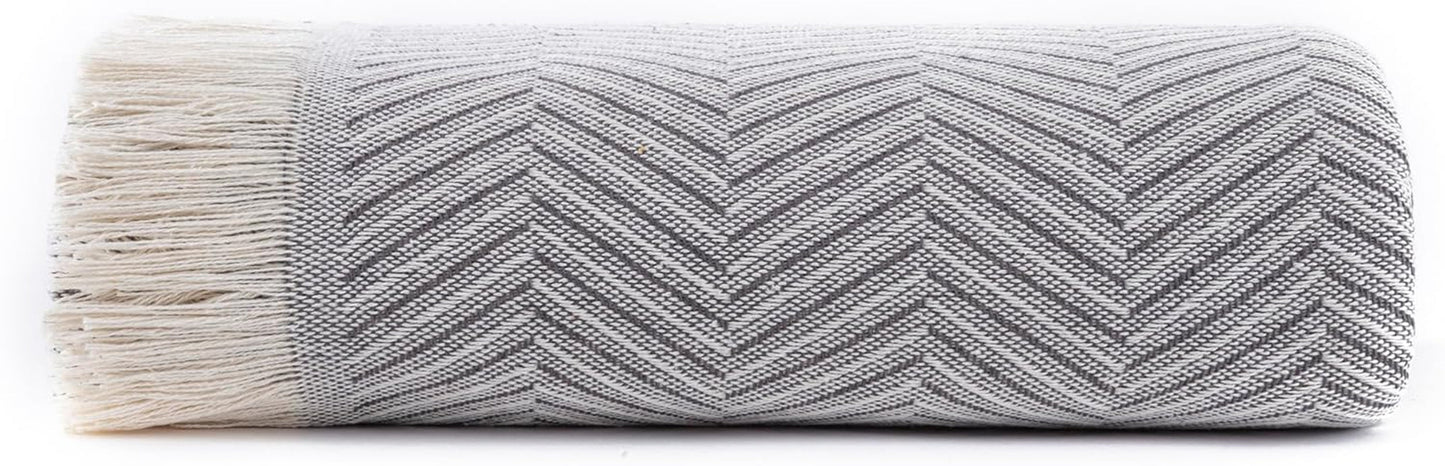 Cuvertură de pat multifuncțională Todocama, cuvertură de pat, cuvertură pentru pat, cuvertură pentru canapea, jarapas, model în formă de heringbone (230 X 260 Cm, bej nisip). Paturi si Cuverturi Besuche den Todocama-Store Gri închis 230 X 260 Cm