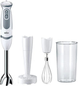 Braun Stabmixer MQ 5200WH - Multiquick 5 Vario Pürierstab Mit Edelstahl Mixfuß, 1000 Watt, Inkl. 600 Ml Mix- & Messbecher, Weiß/Grau Bucatarie Naty Shop Version 2019 – Kartoffelstampfer