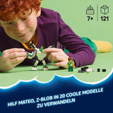 LEGO Dreamzzz Z-Blob's Robot and Vehicle Adventure, 20-in-1 Toy Mech, pentru fete și băieți, copii cu vârsta de peste 7 ani, Playset Fantasy cu Mateo Minifigure, 20 versiuni de Z-Blob 71487 Seturi de constructie Besuche den LEGO-Store
