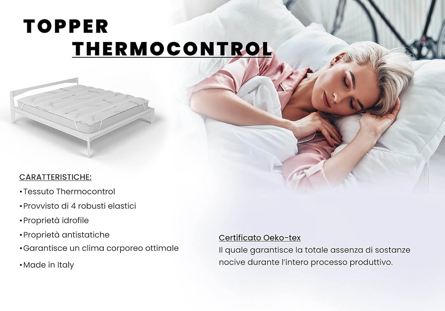 MB Home Italia, Topper, Thermocontrol, Double 160X195 Cm Plapumi si pilote Naty Shop