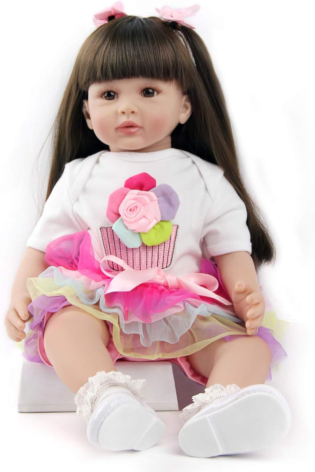 ZIYIUI Păpuși Reborn Baby de 24 de inci, Păpuși realiste cu corp moale, Păpuși Reborn Baby lucrate manual de 60 cm, Cadouri de Crăciun