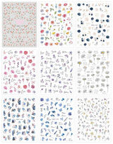 JMEOWIO Nagelsticker Blumen Frühling 9 Blatt Nail Art Sticker Selbstklebend Nagelaufkleber Buntes Sommer Blumen Dekoration Nageldesign Zubehör