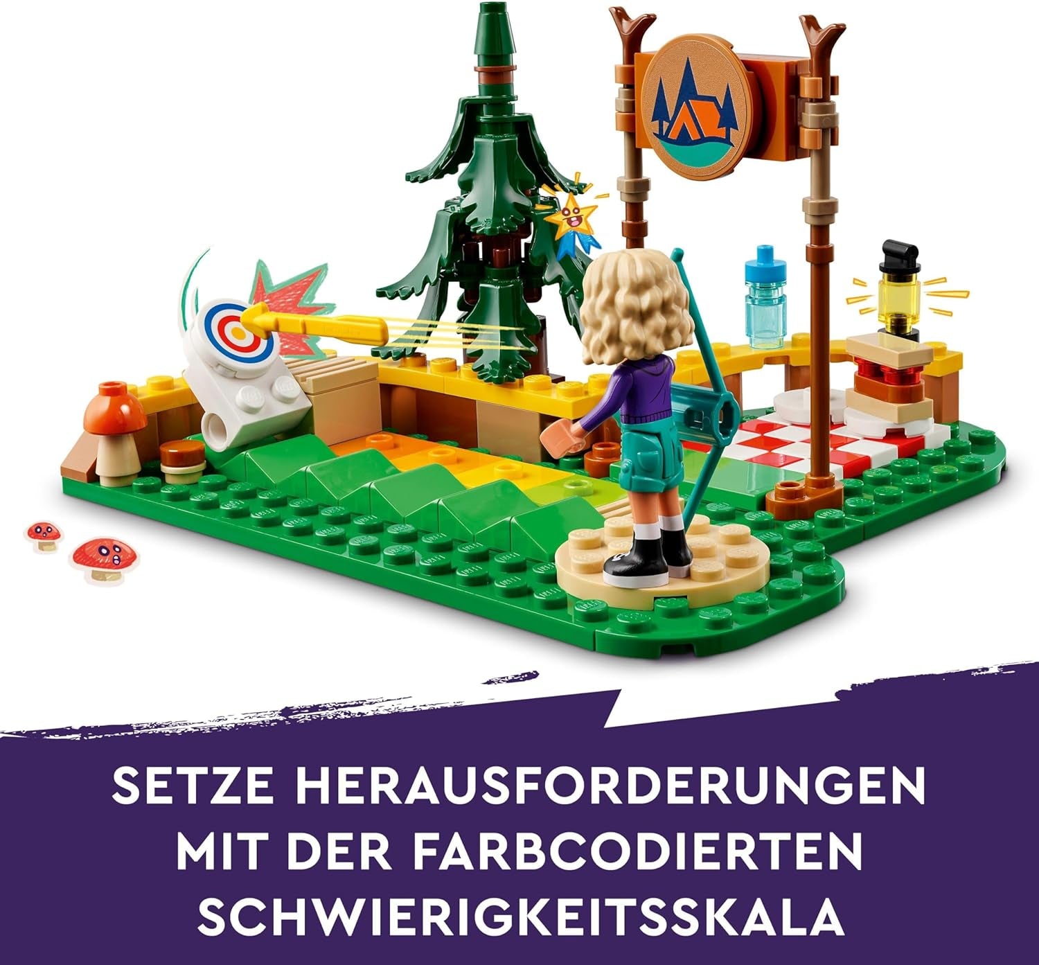 LEGO Friends Archery at Adventure Camp, jucărie de construcție pentru copii cu arc și săgeată, 2 figurine și o chiuvetă, pentru fete și băieți cu vârsta de 6+ 42622 Seturi de constructie Besuche den LEGO-Store