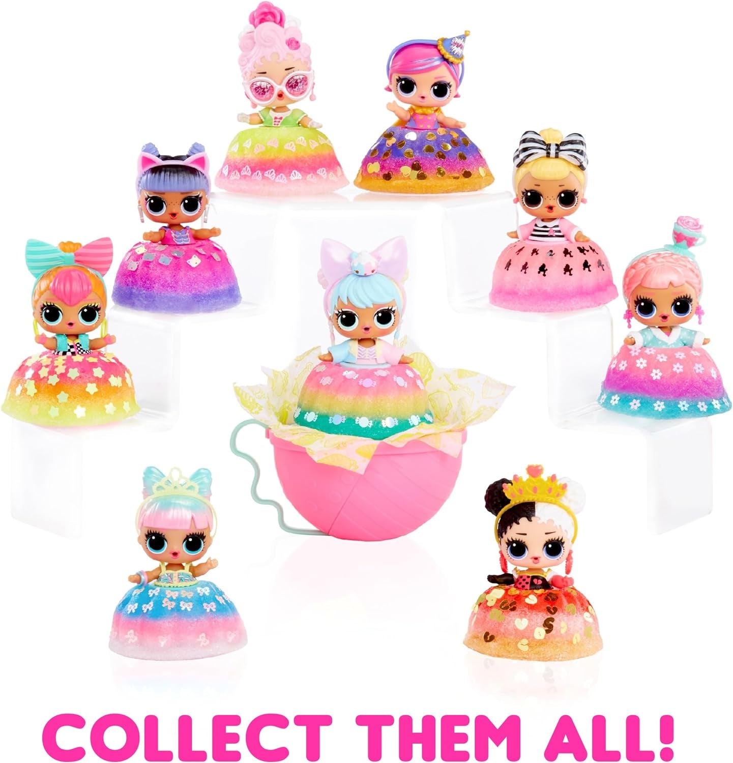 L.O.L. Surprise! Mix & Make Birthday Cake Tots - Cu păpușă de colecție, rochie de tort diy, "coacerea" și decorarea tortului, ingrediente și stropi cu sclipici - Păpușă cu rochie de tort - Ideal pentru fetițe cu vârsta de peste 3 ani Papusi Naty Shop