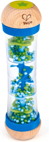 Hape rainmaker | mini jucărie muzicală cu clopoței din lemn, albastru Jucarii Bebe Naty Shop Albastru