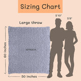 Chunky pătură tricotate, arunca, 100% mână tricotate cu jumbo chenille fire (127 X 152.4 Cm, gri liliac) Paturi si Cuverturi Adyrescia