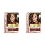 L'Oréal Paris Vopsea de păr permanentă pentru fiecare ton de piele, colorare fără amoniac, tonuri nude universale cu acoperire completă a părului gri, Excellence Creme, nr. 5U Castaniu deschis (maro), 1 buc Vopsea pentru par Naty Shop 5U 192 G (pachet de 2)