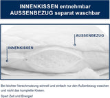 Pernă Irisette Noblesse - Made in Germany - Pernă cu capac detașabil din bumbac pur, 80 X 80 cm, certificată Oeko-Tex Perne standard Naty Shop