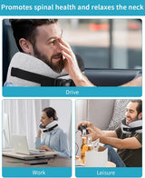 Aeroplane Neck Pillow, pernă de călătorie cu spumă de memorie, pernă pentru gât pentru adulți, pernă de avion reglabilă și lavabilă, pernă de călătorie ergonomică (gri) Perne ortopedice cervicale Naty Shop