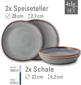 Set de masă bej Lave de la Villeroy & Boch, 4 piese, ca.