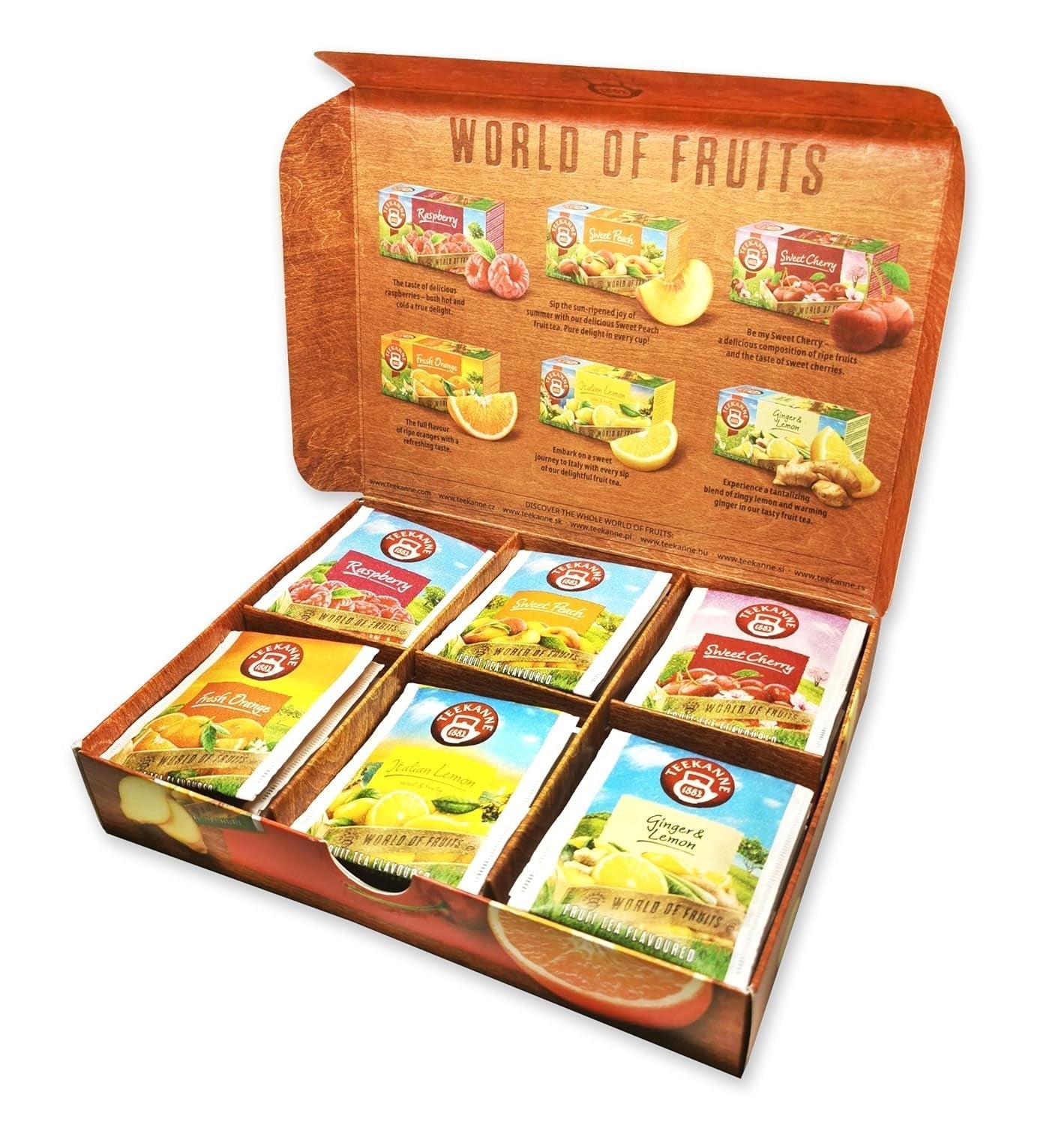 Teekanne World of Fruits (EDIȚIE NOUĂ) - Cutie cu selecție de ceaiuri de fructe - 6 arome * 5 pliculețe