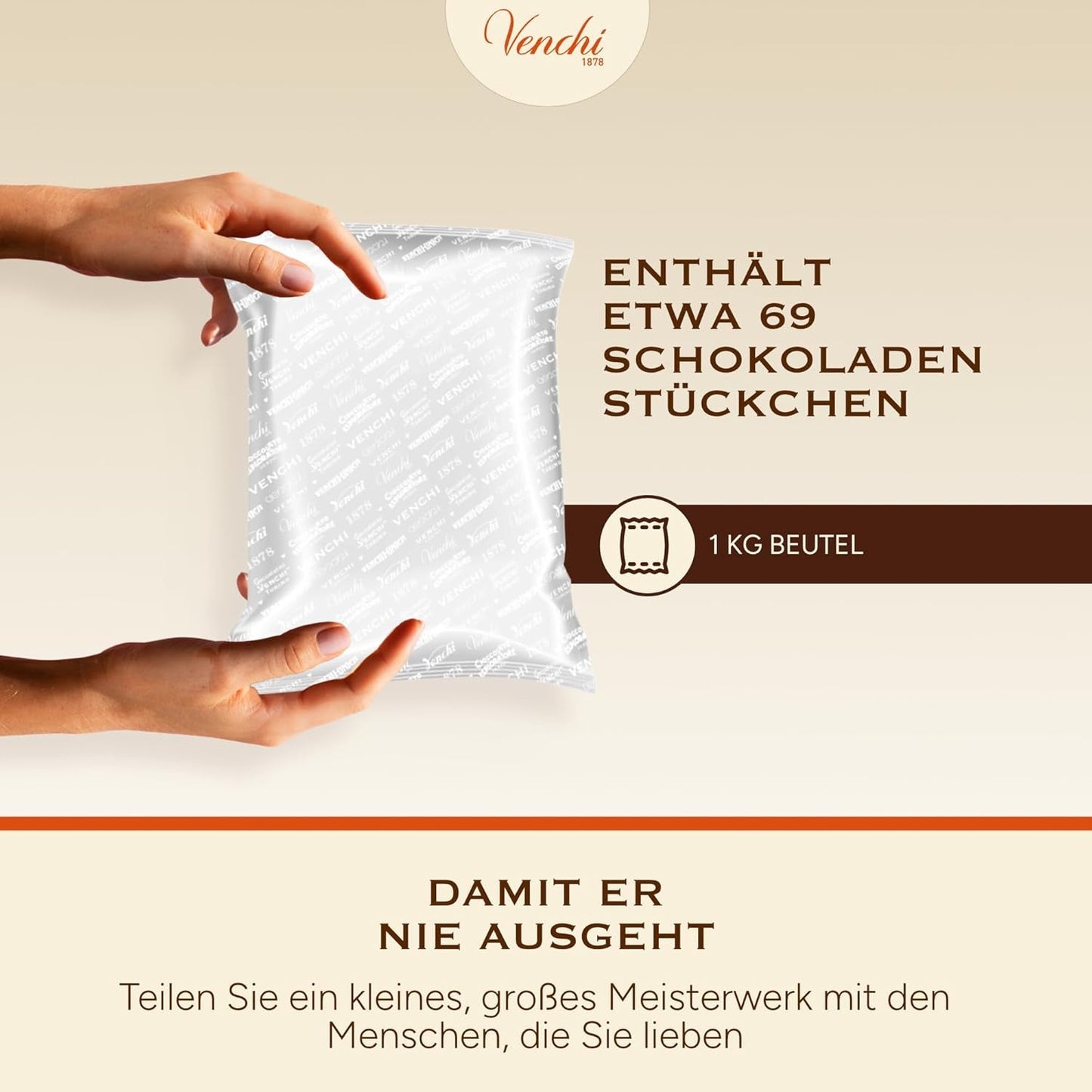 Venchi - Batoane de ciocolată cu lapte și alune de pădure - 70% zahăr - Praline cu alune de pădure IGP Piemont întregi, 1 kg - Fără gluten