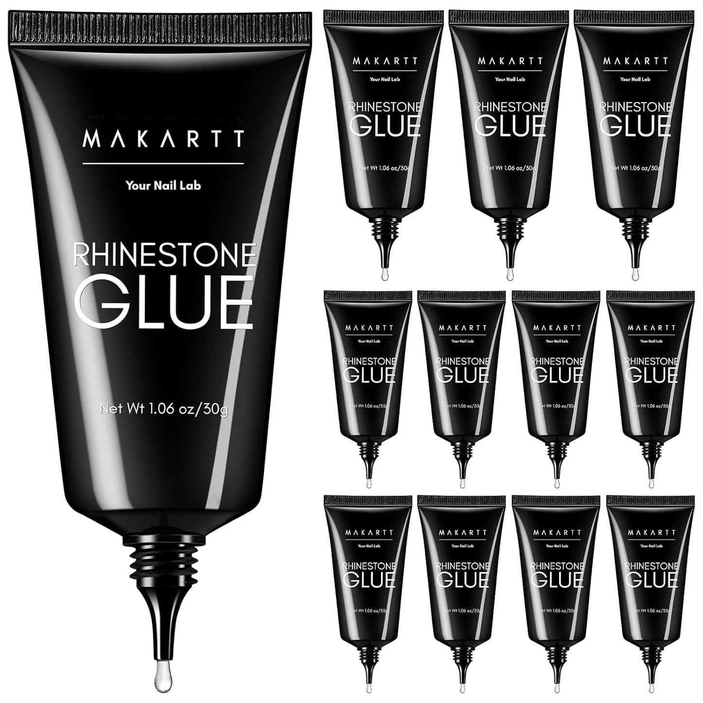 Makartt Rhinestone Glue Gel 3D Gel Nail Art Super Strassstein Kleber Für Nägel, Um Verschiedene Strasssteine Anzukleben and 3D Designs and Nail Charms, Perfekt Für Uv/Led-Lampe Geeignet, 30G