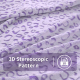 FY FIBER HOUSE flanel fleece throw, pătură din microfibră cu imprimare 3D ghepard, 228 X 274 cm, violet Plapumi si pilote Naty Shop