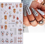 Autocolante 3D pentru unghii Crăciun, 4 foi autocolante 5D pentru unghii, autocolante stereoscopice pentru unghii, decorațiuni, accesorii pentru design unghii