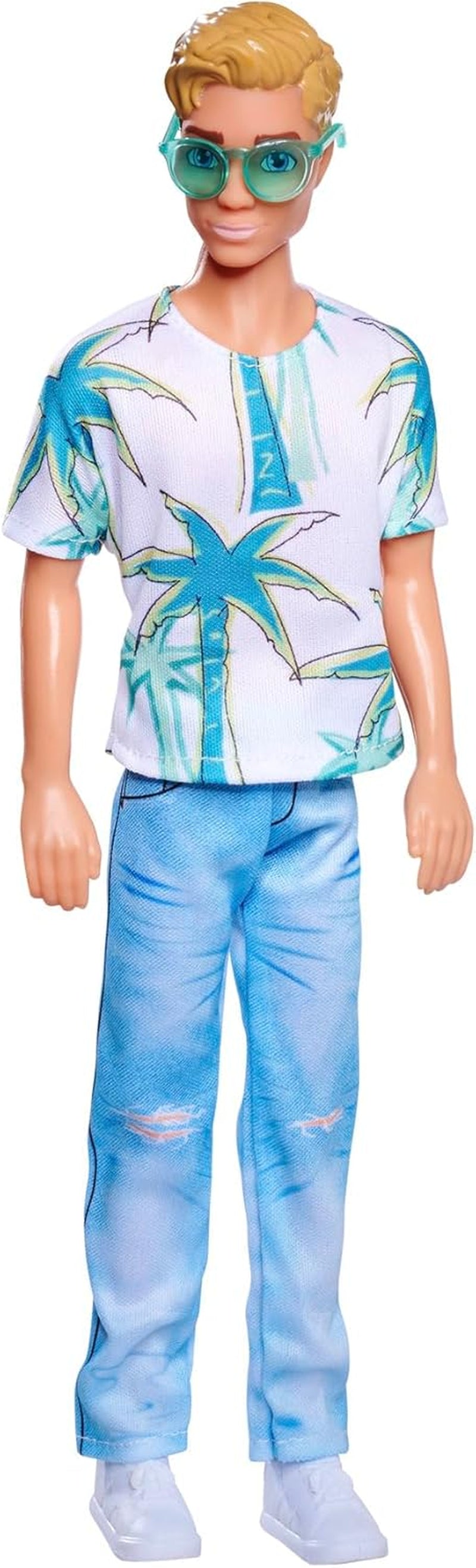 SIMBA 105733729 Steffi Love Kevin, păpușă de joacă poartă un top cu imprimare de palmier și blugi cool, inclusiv ochelari de soare, 30 cm, de la 3 ani Papusi Naty Shop