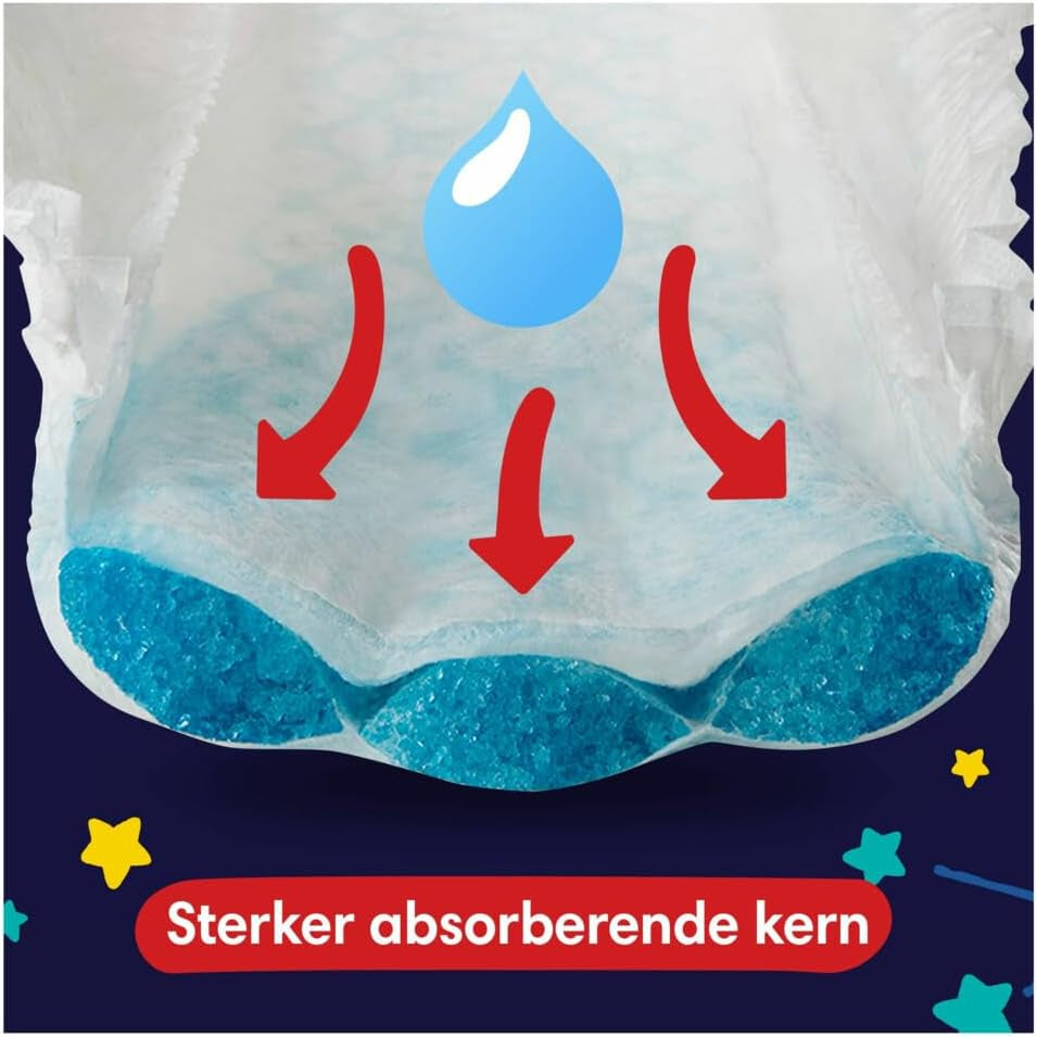 Pampers - Chiloți de noapte antiderapanți pentru bebeluși - Mărimea 6 - Pachet mic - 30 bucăți - 15+ kg