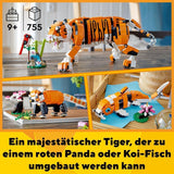 LEGO 31129 Creator Majestic Tiger, Panda sau Pește, set 3 în 1 de figuri de animale, jucărie pentru copii, băieți și fete, jucărie de construcție cu animale Seturi de constructie Besuche den LEGO-Store