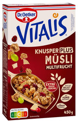 Dr. Oetker Vitalis KnusperPlus Ciocolată Dublă: Musli crocant cu lapte și ciocolată neagră, pachet de 7 (7 x 450g)