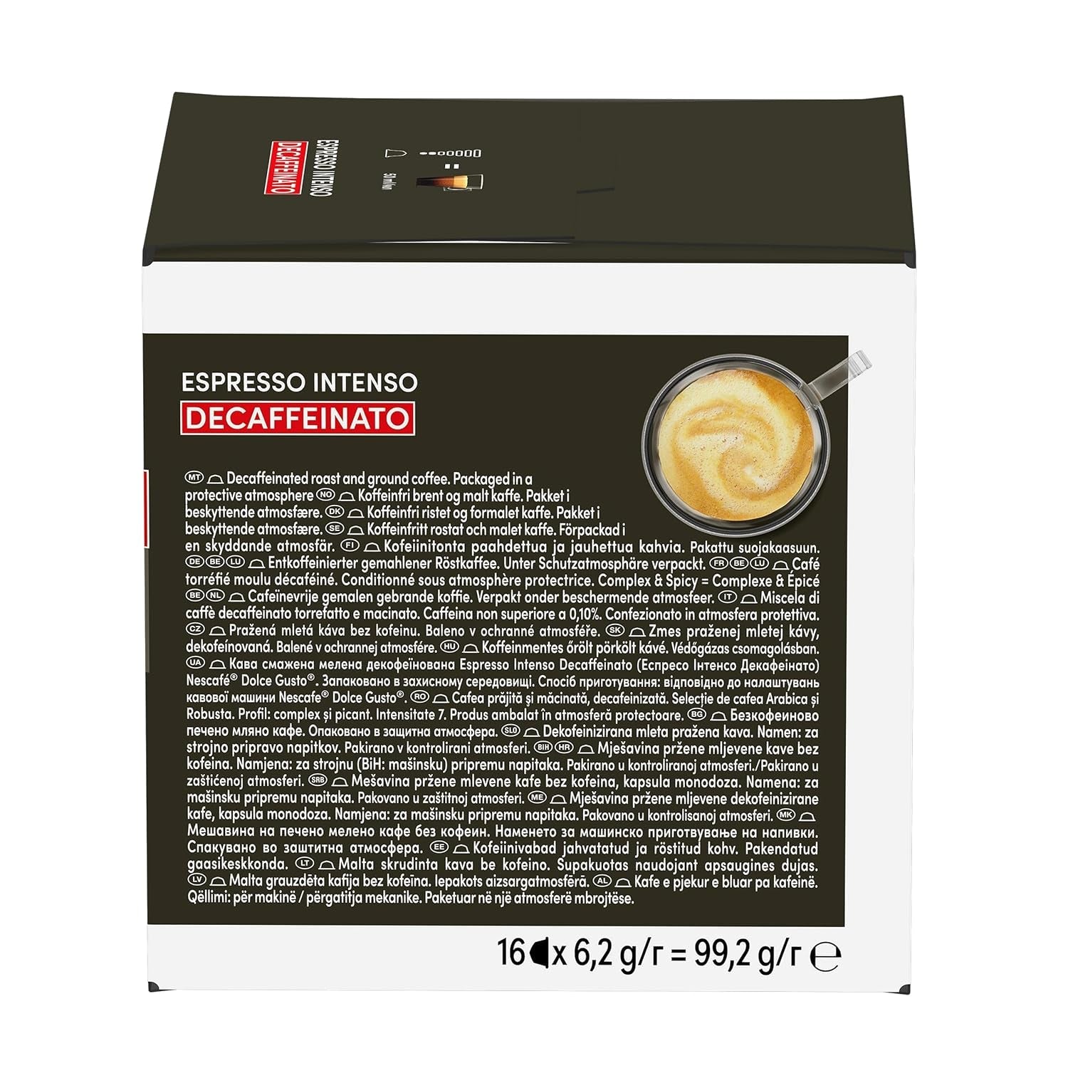 Nescafé Dolce Gusto Cafe Dolce Gusto Espresso Intenso Desc. | Nestle Pack 3 Kisten Mit 18 Kapseln,Die Jeweils 16 Einheit(3er Pack)