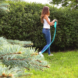 Furtun de irigare Relaxdays, furtun plat pentru grădină, cu orificii, gata de conectare, 8 metri, verde, 1 bucată, plastic