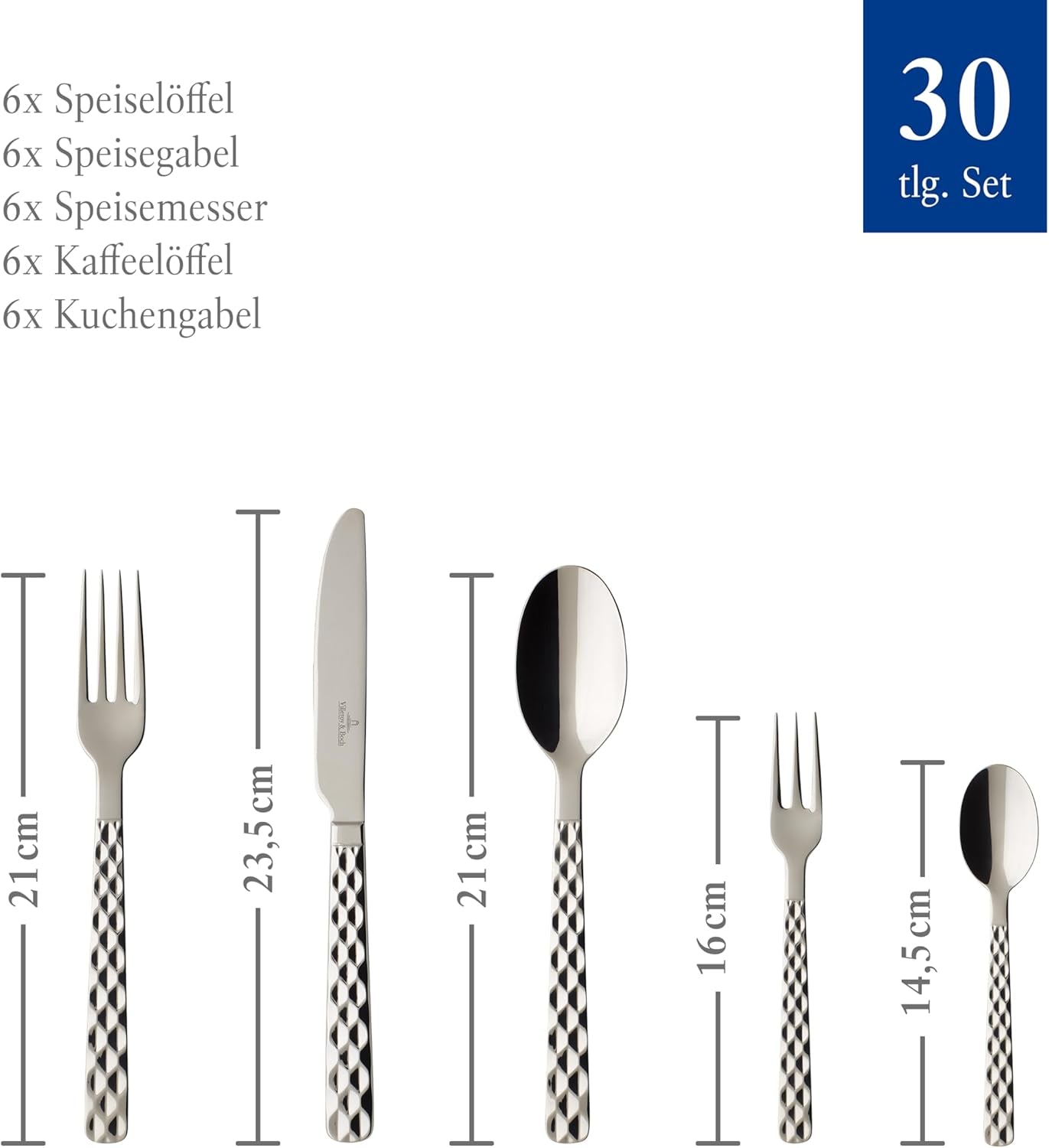 Villeroy & Boch - Boston set tacâmuri 30 piese, 6 persoane Bucatarie Naty Shop