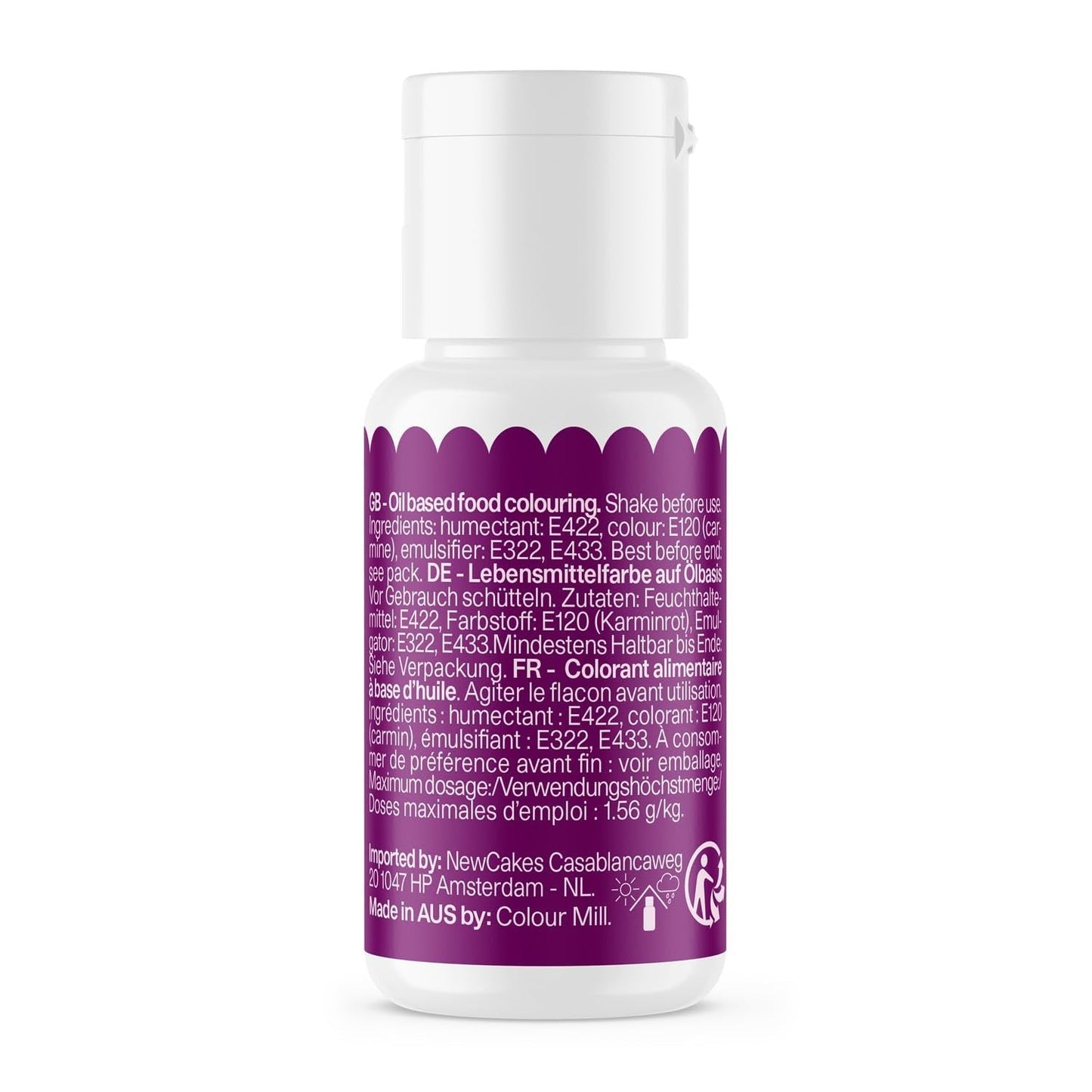 Colorant alimentar pe bază de ulei de struguri Colour Mill Oil Blend - Colorant alimentar pentru ciocolată, fondant, brioșe, prăjituri, copt, macaroane - Colorant alimentar pentru decorarea torturilor - 20 ml
