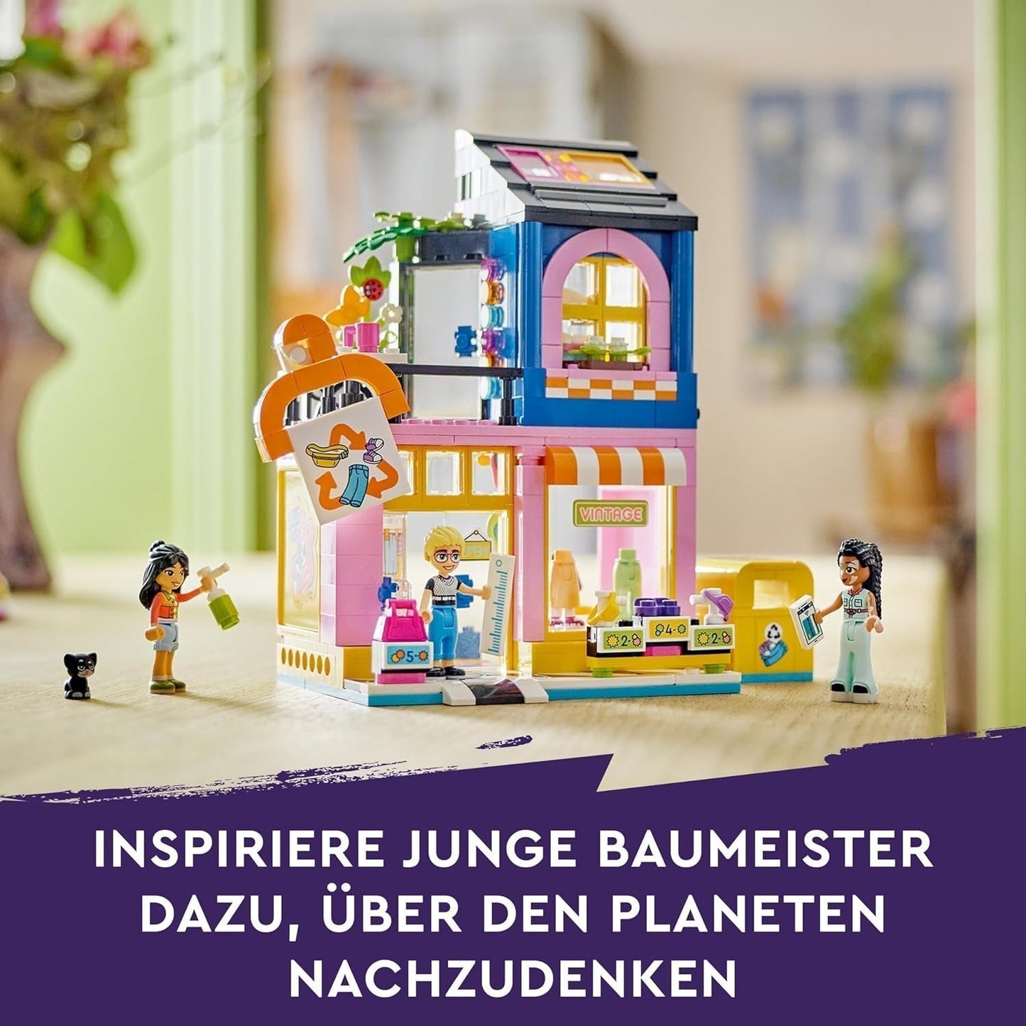 Magazin de modă LEGO Friends Vintage, set de construcție pentru copii cu magazin de jucării, figurine și pisică, model pentru jocul de rol pentru dezvoltarea socio-emoțională, cadou pentru fete și băieți de 6 ani 42614 Seturi de constructie Besuche den LEGO-Store