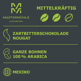 Martermühle Mexiko Bio Espressobohnen entkoffeiniert 1kg mittelkräftig I Arabica I Aromen: Nougat, Zartbitterschokolade I Ganze Bio Espresso-Bohnen schonend geröstet, säurearm