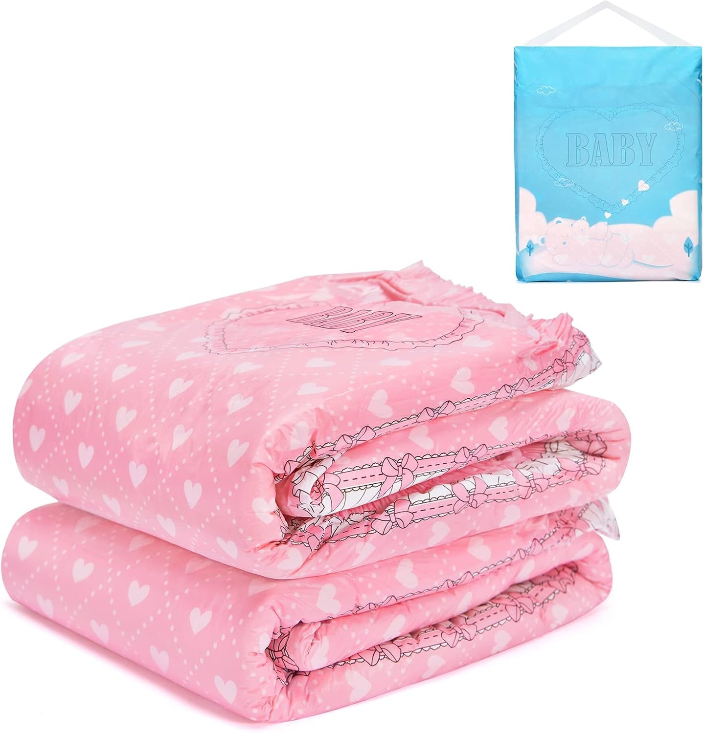 Scutece imprimate pentru adulți, 5500-5800 ml, pachet de 2 - Blushing Baby (M)