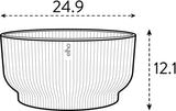 elho Vibes Fold Bowl 25 - Ghiveci de flori de interior - 100% plastic reciclat - Ø 24,9 x H 12,1 cm - Verde/Ferngrün