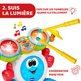 Chicco 00009820100000 Mi First set de tobe cu lumini și sunete, 3 moduri de redare instrument muzical cu baterie pentru copii, multicolor, Mare Jucarii Bebe Naty Shop