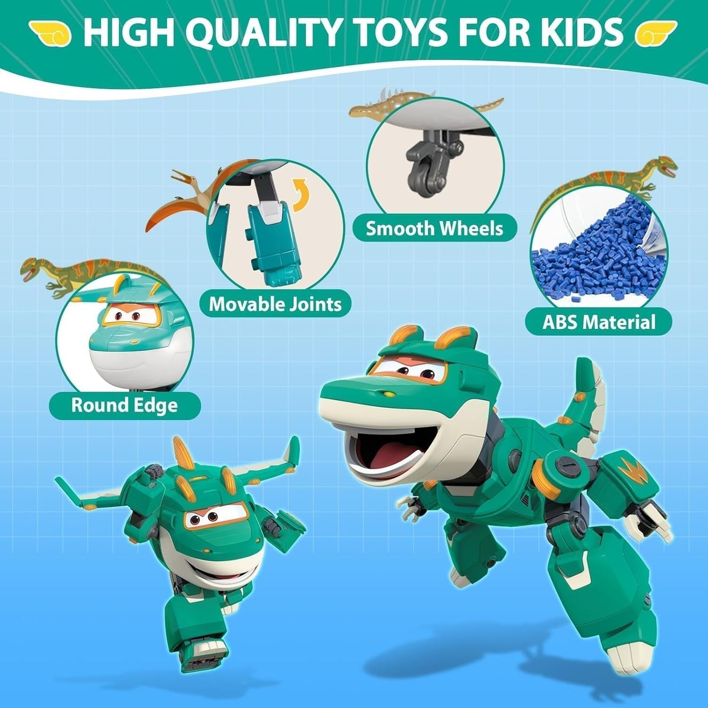 Super Wings 5" Transforming Characters 2-Pack Transforming Supercharged Jett + Tino, jucărie Transformer pentru băieți și fete de peste 3 ani, roșu Action figures Naty Shop