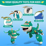 Super Wings 5" Transforming Characters 2-Pack Transforming Supercharged Jett + Tino, jucărie Transformer pentru băieți și fete de peste 3 ani, roșu Action figures Naty Shop