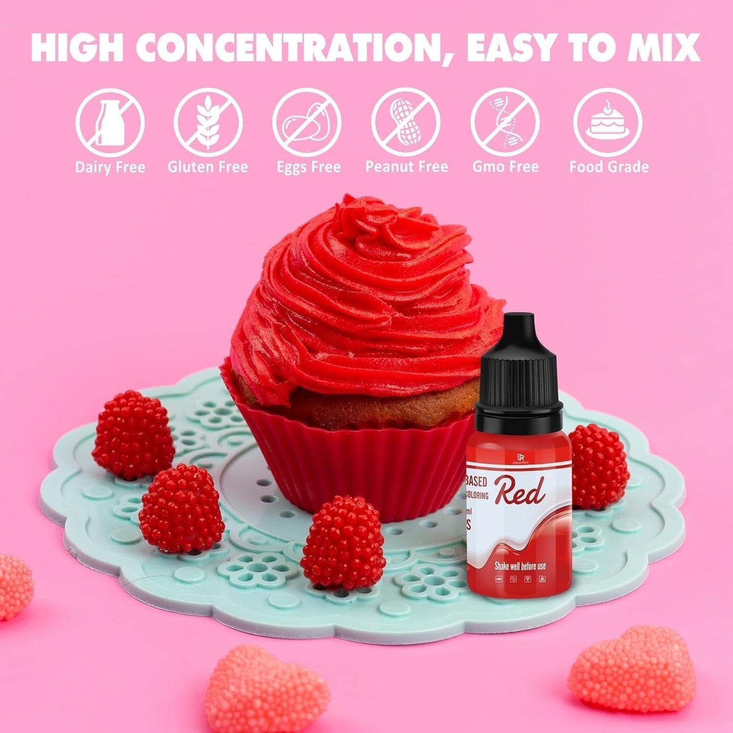 Fettlösliche Lebensmittelfarbe Für Schokolade - 26 Farben Ölbasis Lebensmittelfarben Für Fondant, Torten Dekoration, Backen - Flüssige Food Coloring Für Kakaobutter, Buttercream, Kuchen - 6Ml Je Naty Shop