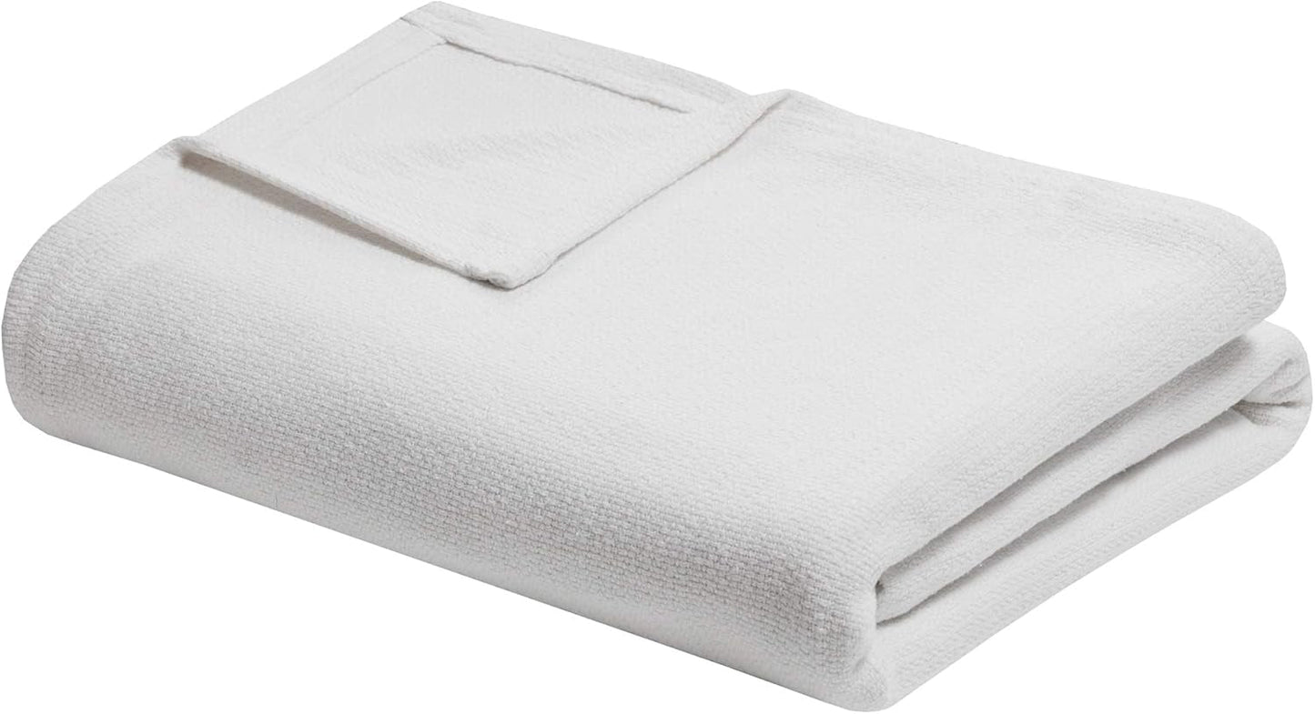 Madison Park Freshspun Wicker Pătură de bumbac Twin Grey Paturi si Cuverturi Madison Park Culoare crem Geamăn